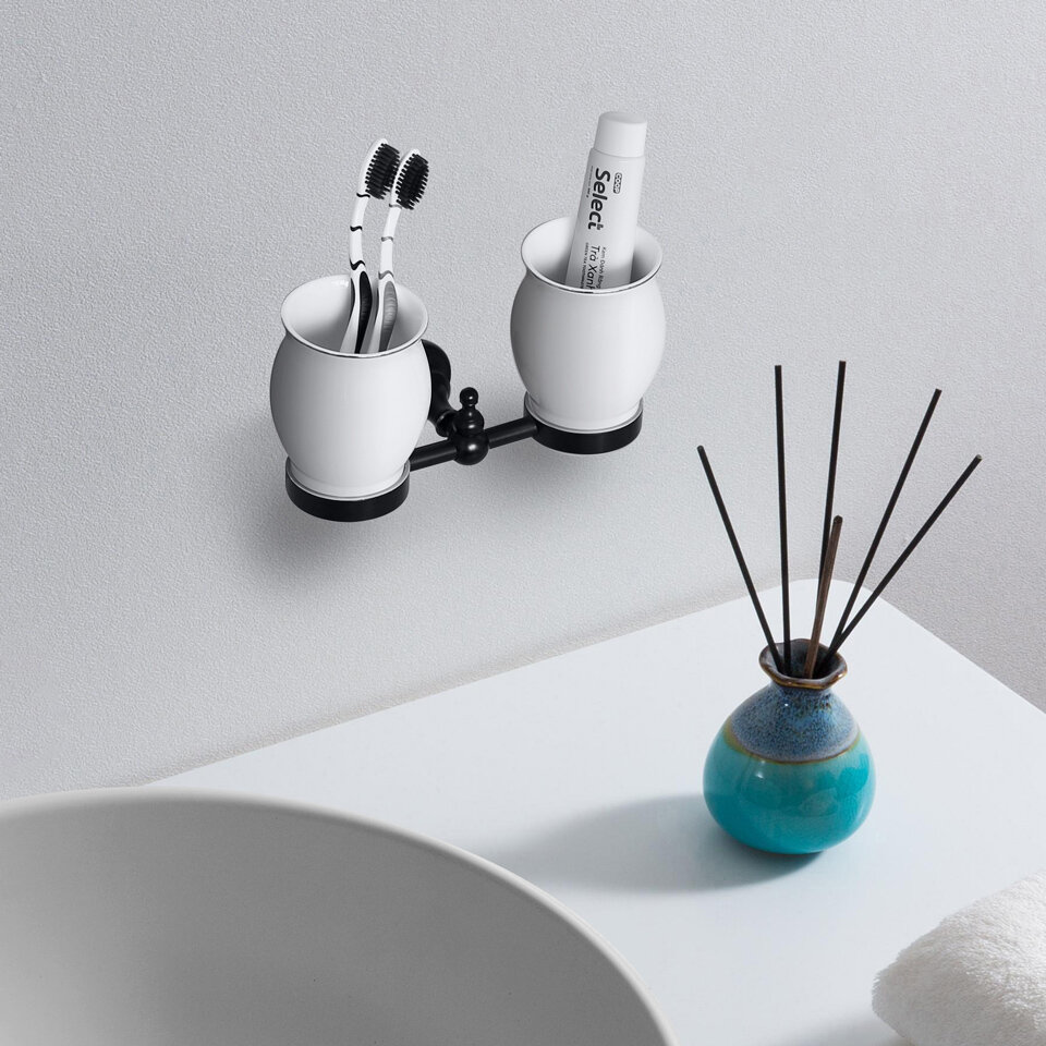 Giá để cốc đôi bằng đồng Kanly GCK08B