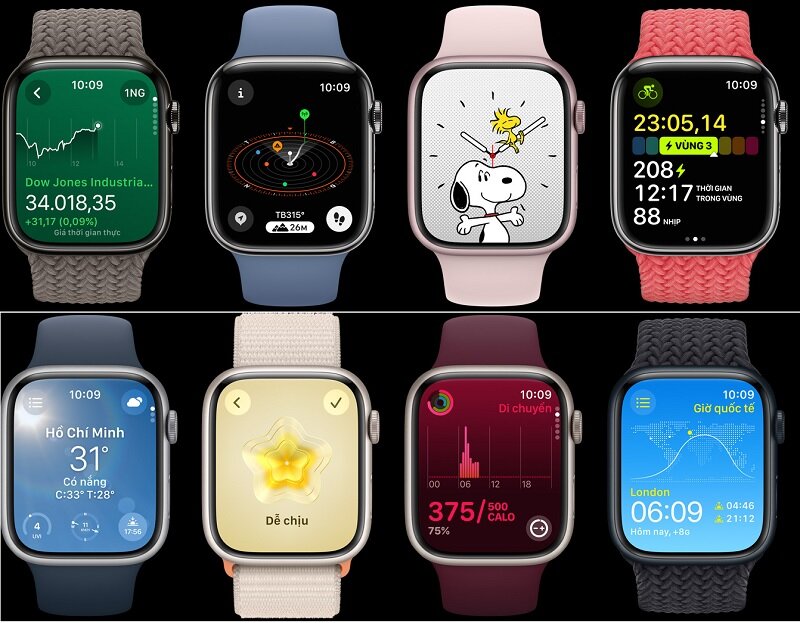 Apple Watch S9 45mm viền nhôm dây silicone độ bền