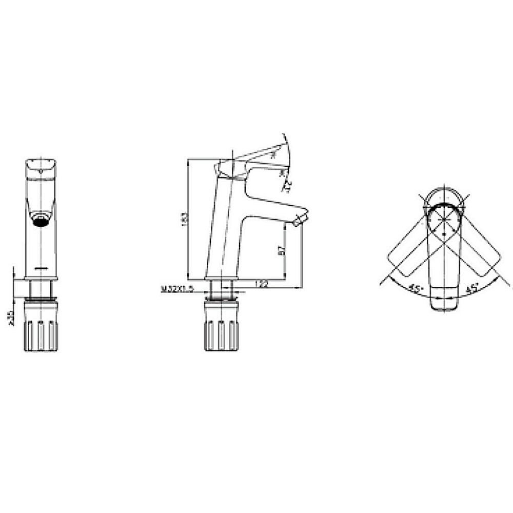 Bản vẽ kỹ thuật vòi chậu lavabo nóng lạnh JOMOO 32316-473/1B-I01T