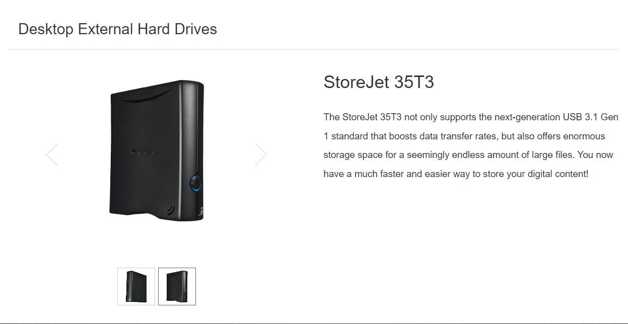 Ổ cứng di động HDD Transcend 8TB 3.5 inch StoreJet 35T3 (TS8TSJ35T3)