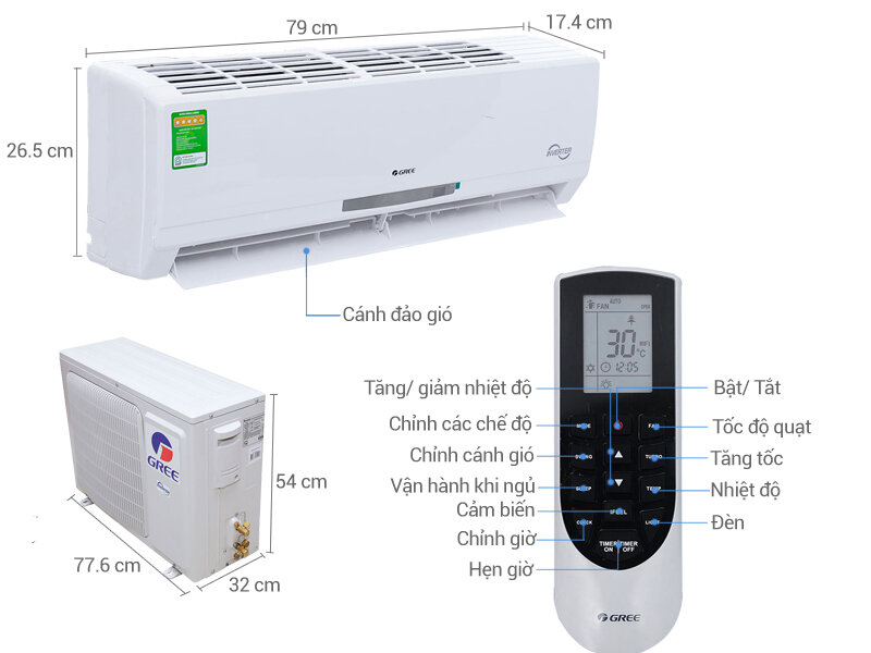 Máy lạnh Gree Inverter 1.5 HP GWC12MA-K3DNC2I