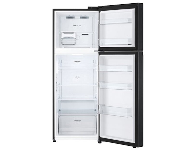 Các khay kệ bên trong tủ lạnh LG Inverter LTB31BLM có thể dễ dàng điều chỉnh vị trí