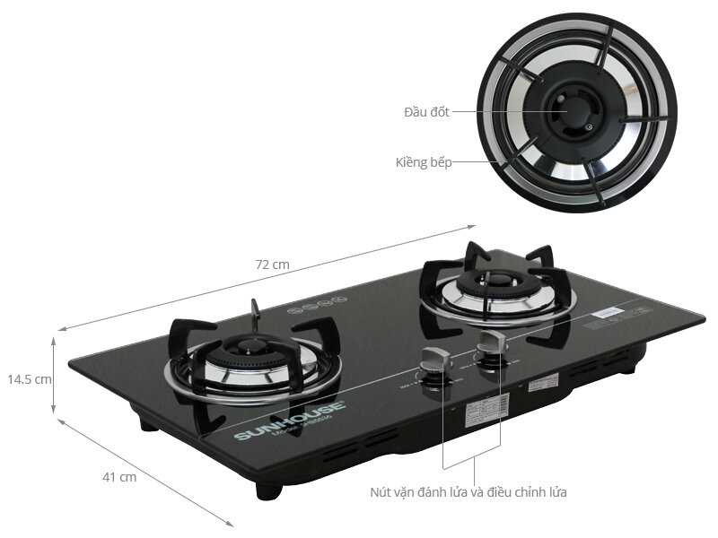 Bếp gas âm Sunhouse SHB5536