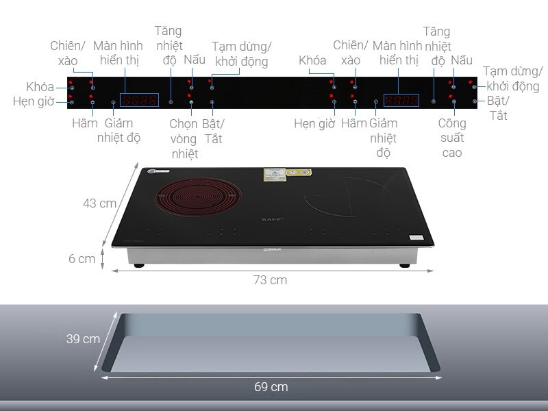 Bếp điện từ Kaff KF-073IC được tích hợp nhiều tính năng tiện ích 