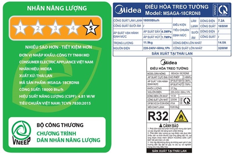 Điều hòa Midea inverter 18000 BTU 1 chiều MSAGA-18CRDN8 gas R-32 4 Điều hòa Midea inverter 18000 BTU 1 chiều MSAGA-18CRDN8 tiết kiệm điện