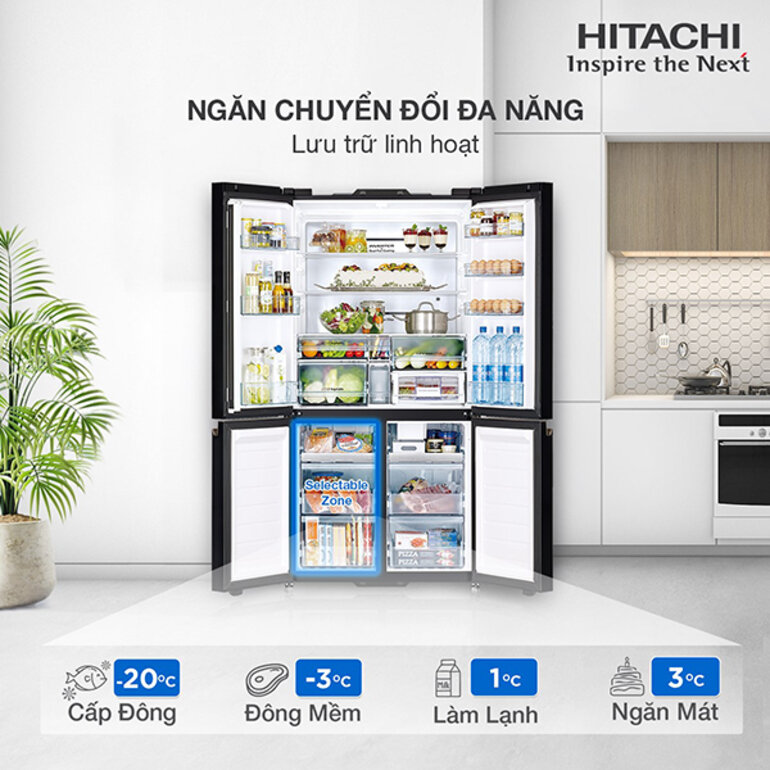 Tủ lạnh Hitachi Inverter 645 lít R-WB700VGV2
