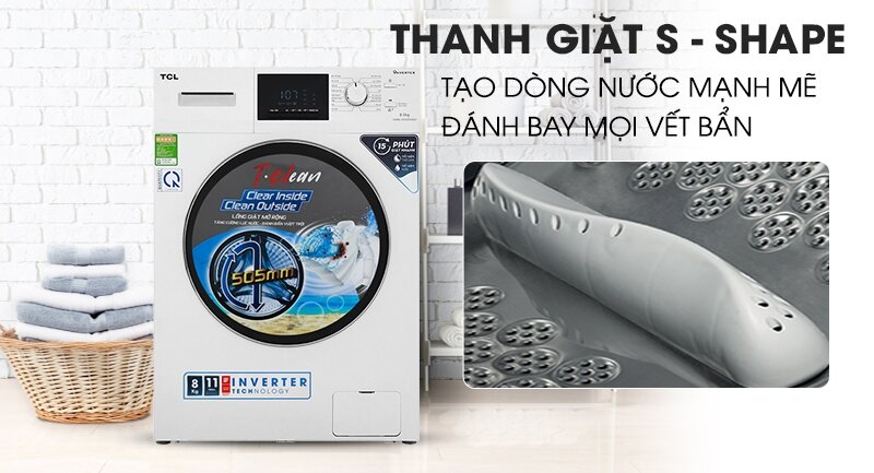 Máy giặt TCL Inverter 8kg TWF80-M14303DA03