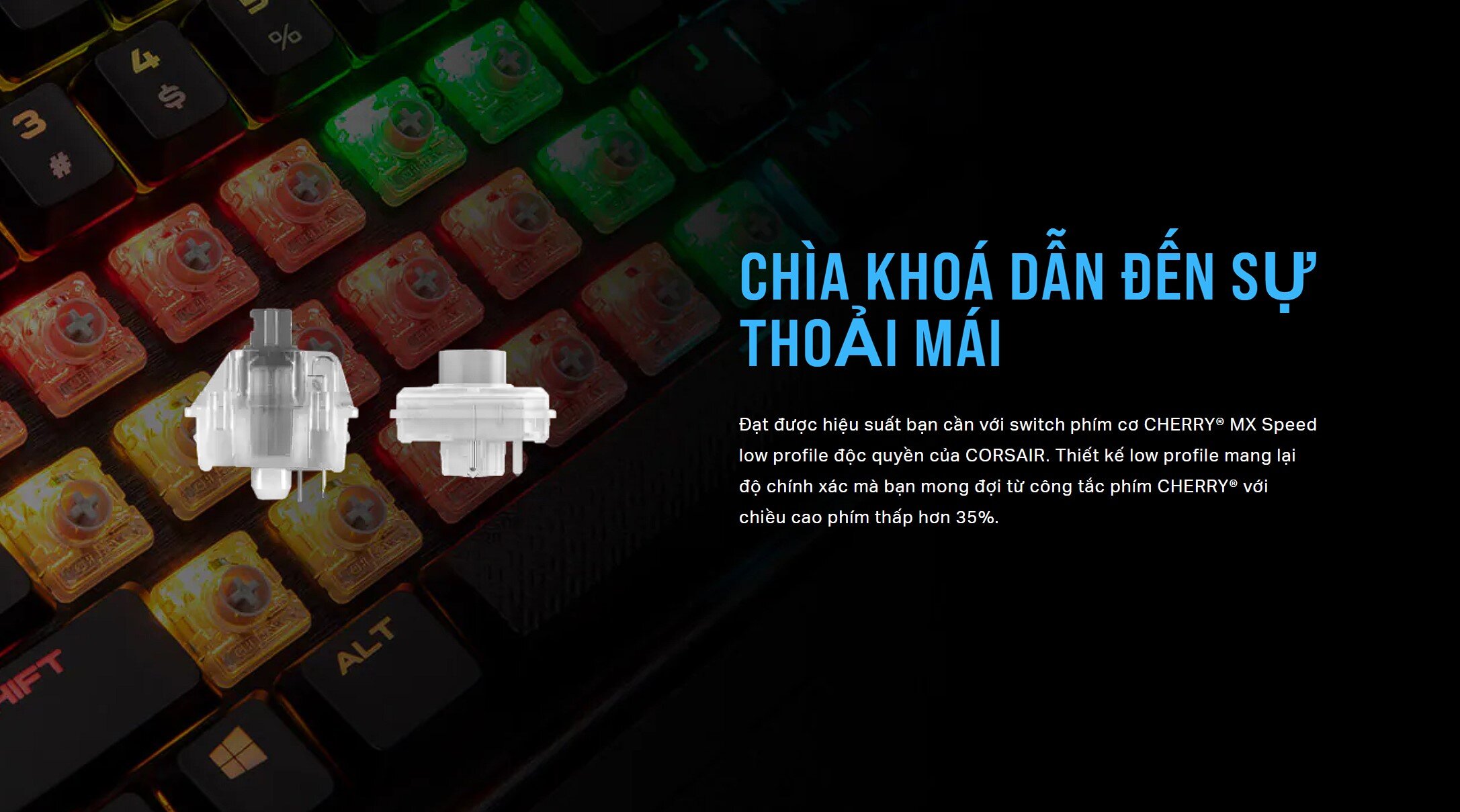 Bàn phím cơ gaming Corsair K70 MK2 Low Profile Cherry Speed Switch (CH-9109018-NA)