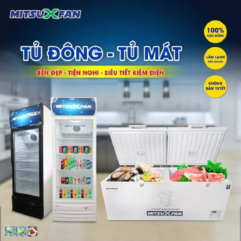 Tủ đông Mitsuxfan inverter 2 ngăn 440 lít MF2-500A2