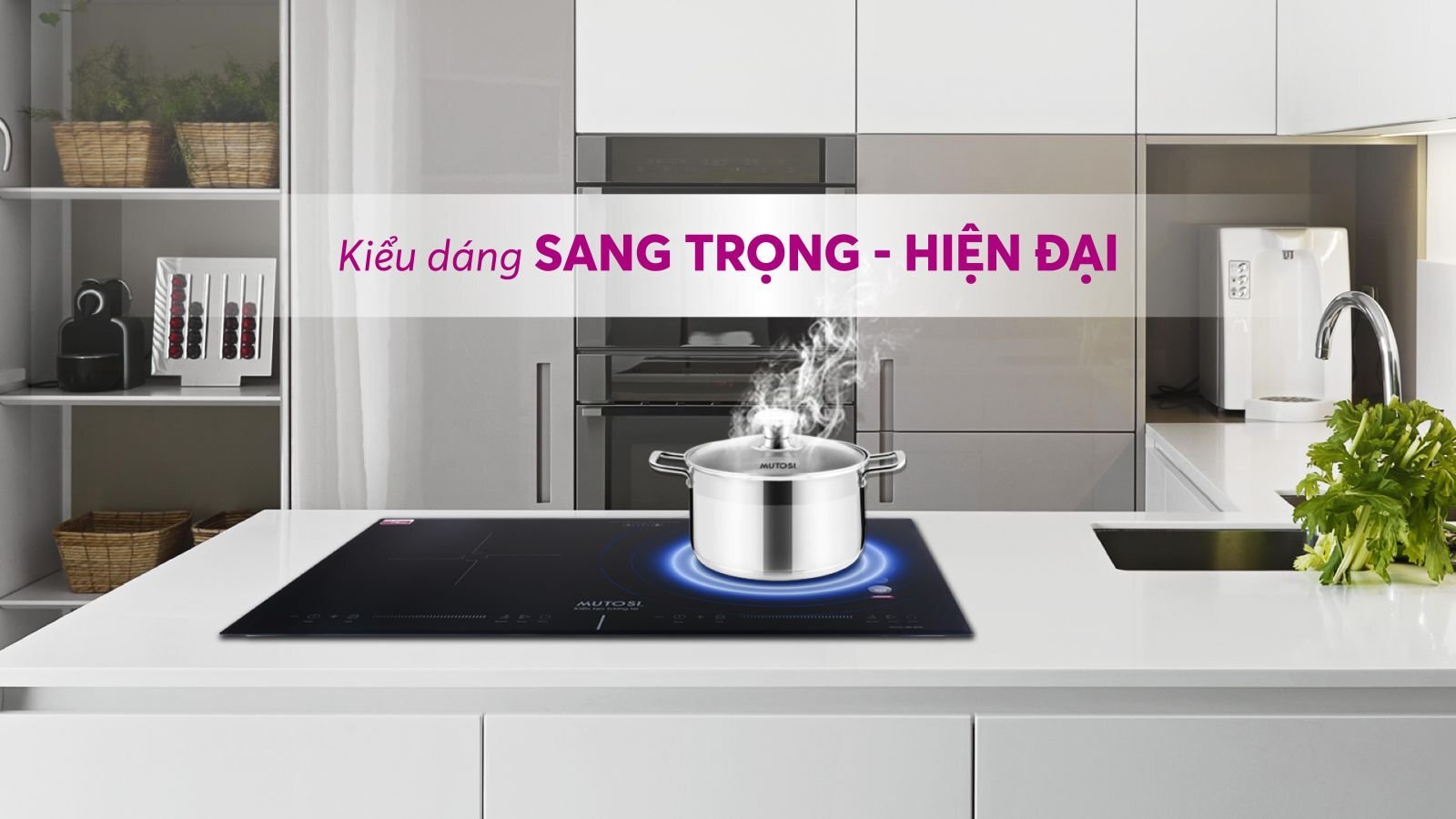 Bếp từ đôi Mutosi MI-88DI sở hữu thiết kế sang trọng
