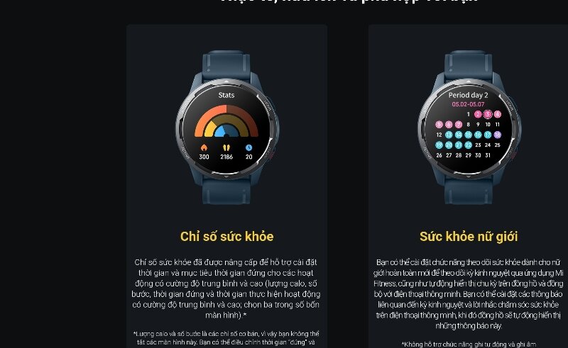 Đồng hồ thông minh Xiaomi S1 Active theo dõi sức khỏe