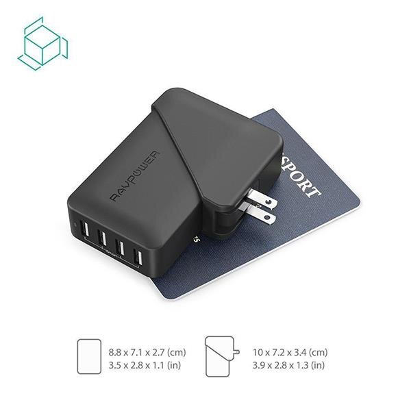 Sạc RAVPower 4 cổng 40W 8A iSmart (RP-UC07)