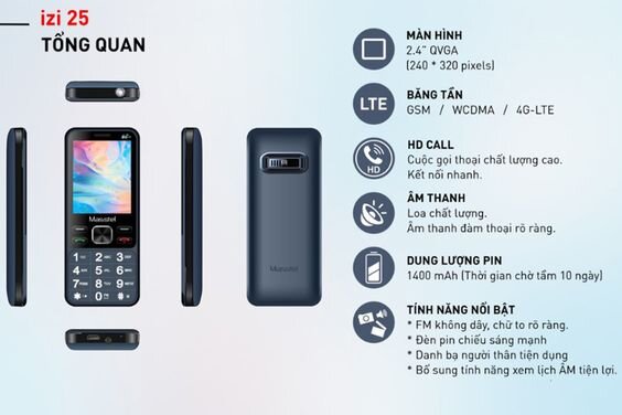 Nghe FM, kết nối bluetooth, đàm thoại VoLTE