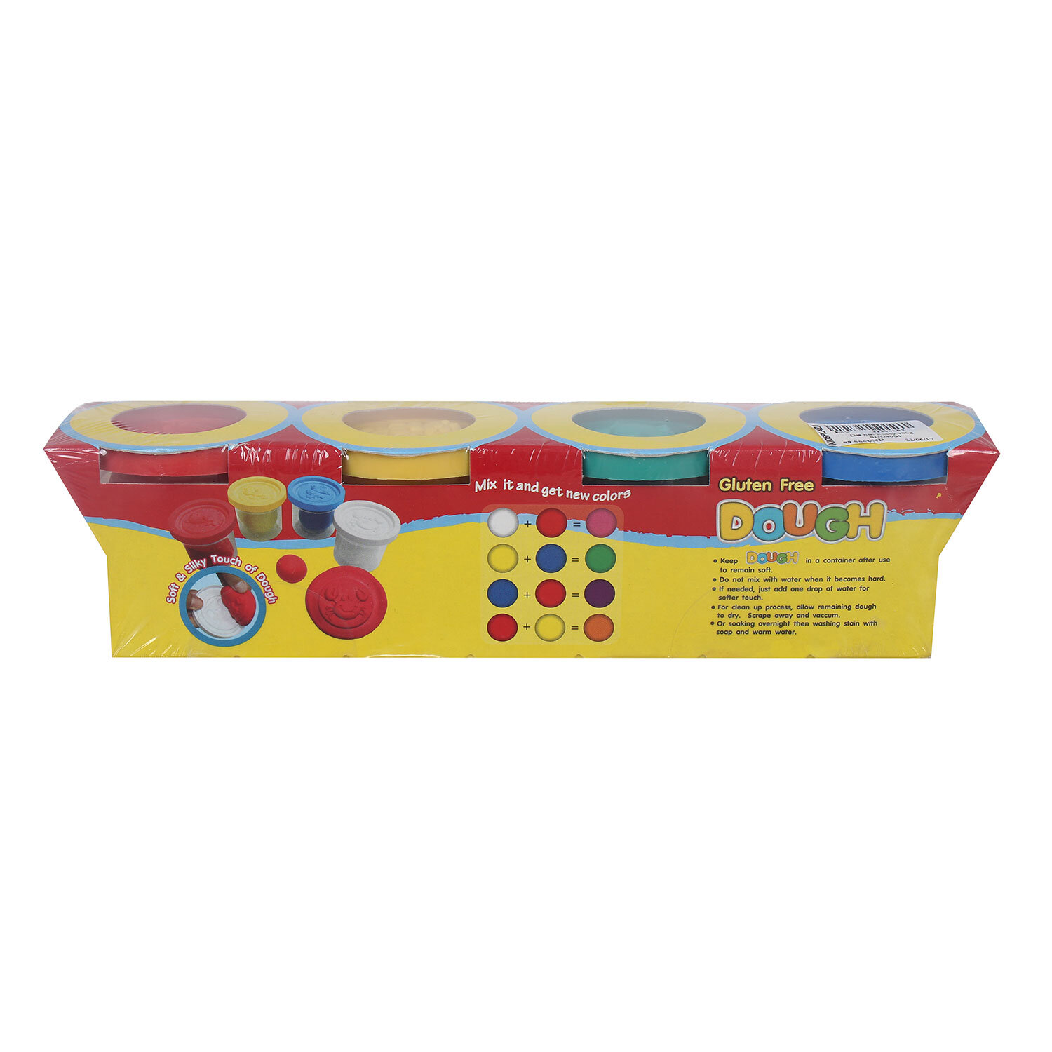  Đồ chơi đất nặn Kiddy Clay hình bánh kem DOUGH 4 màu 400g DO-400-4