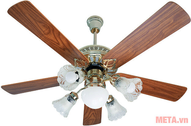 Quạt trần đèn chùm cánh gỗ Kim Thuận Phong NP509 - 5 cánh