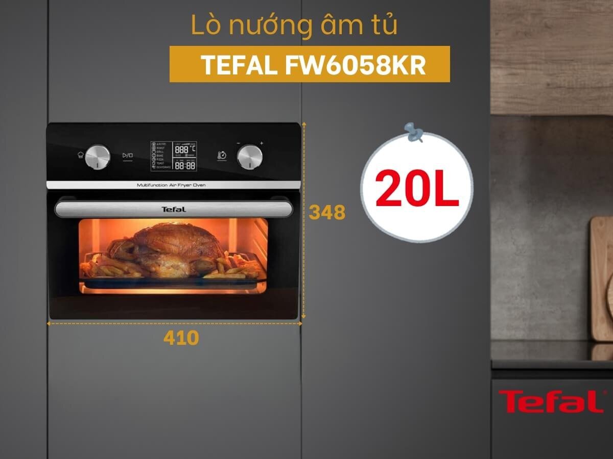 Nồi chiên không dầu Tefal FW6058KR - 20L có dung tích lớn 20 lít giúp chế biến nhiều món ăn cùng lúc