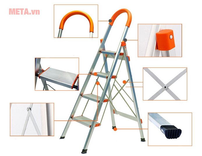 Thang nhôm ghế DIY TLN-04 Thang nhôm ghế DIY TLN-04