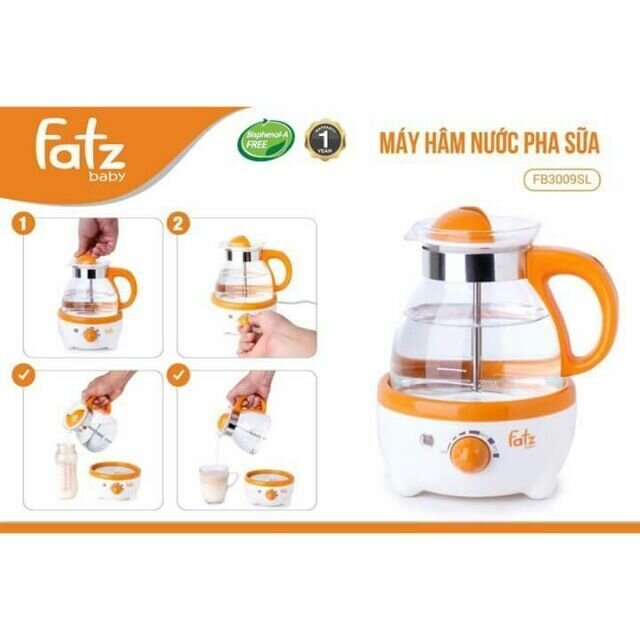 Máy hâm nước pha sữa 600ml Fatzbaby FB3009SL  Máy hâm nước pha sữa 600ml Fatzbaby FB3009SL