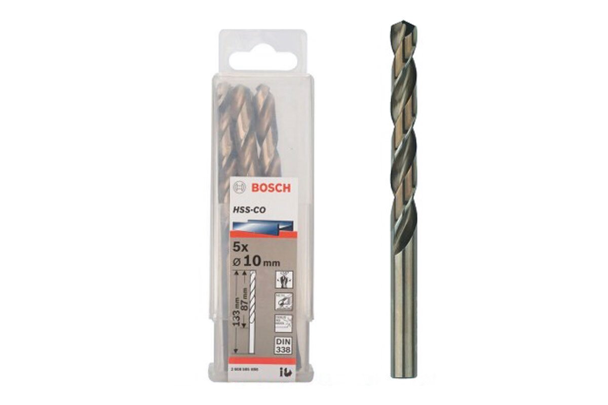 Mũi khoan INOX HSS-Co 10mm (hộp 5 mũi) Bosch 2608585898
