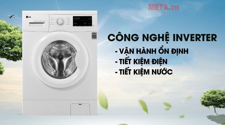 Máy giặt công nghệ inveter giúp tiết kiệm điện, nước Máy giặt lồng ngang
