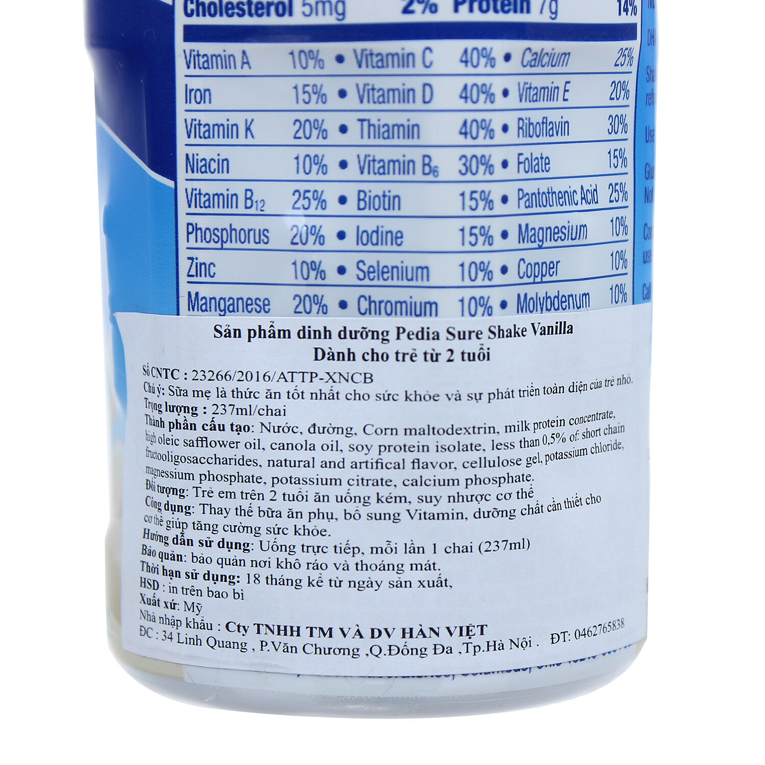  Sữa nước Pediasure vanilla 237ml