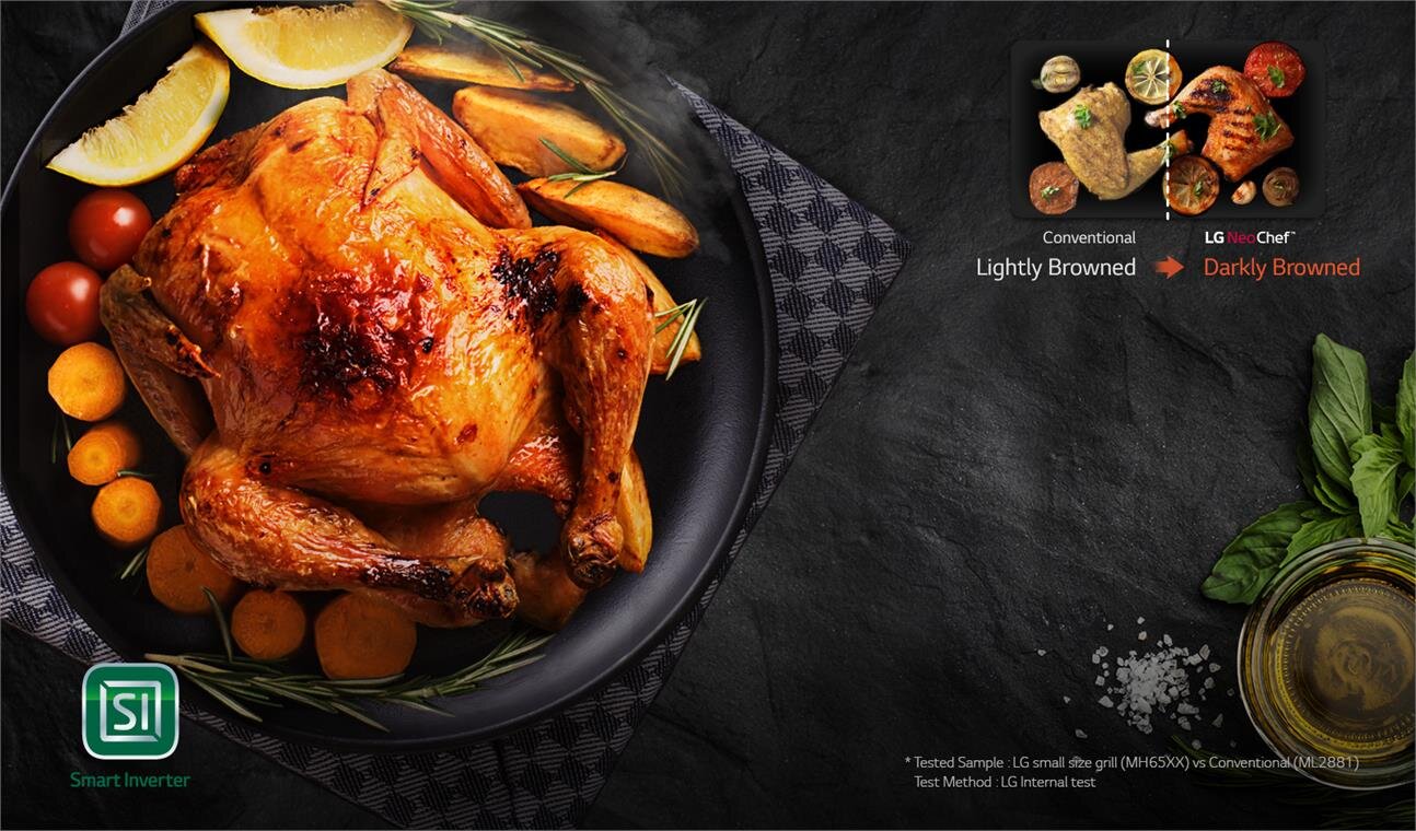 Lò vi sóng điện tử có nướng 25L inverter LG MH6565CIS