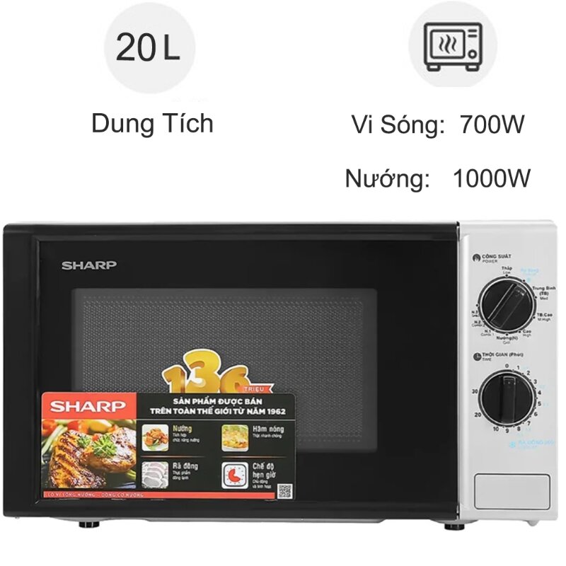 Lò vi sóng Sharp R-G225VN-BK 