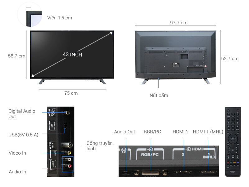 Tivi Toshiba 43 inch 43L3650 Tivi Toshiba 43 inch 43L3650