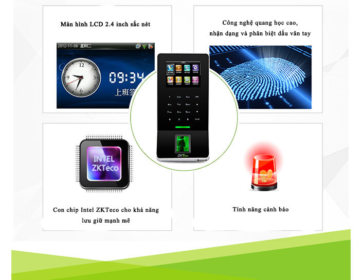 Máy chấm công vân tay thẻ wifi ZKteco / Ronald Jack F22
