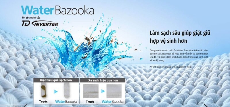 Máy giặt Panasonic Inverter 10.5 kg NA-FD10AR1BV xoáy  nước