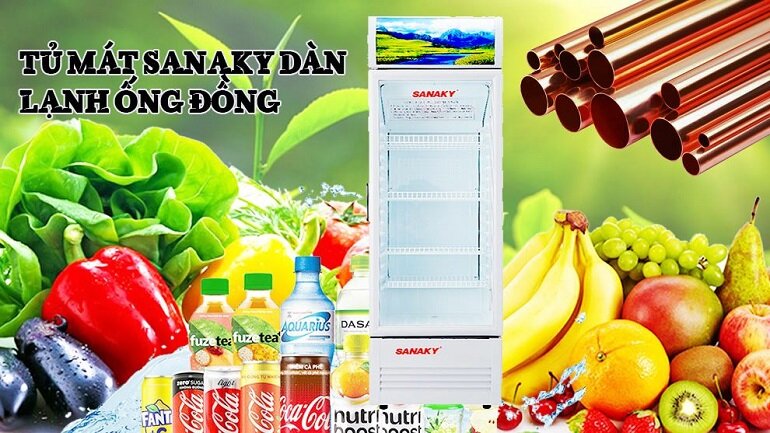 Cánh cửa kính của tủ mát Sanaky VH-409KL có độ bền cao 