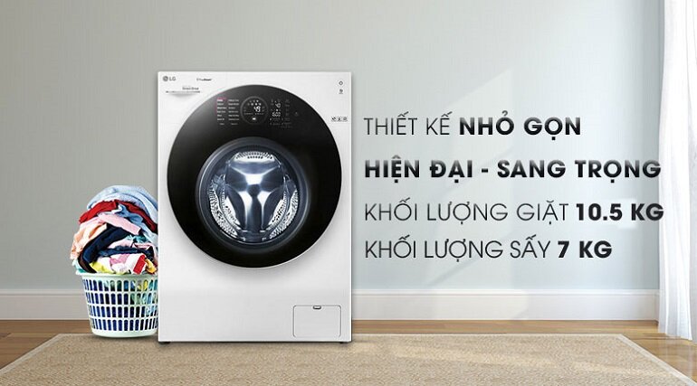 Máy giặt sấy LG Inverter 10.5 kg FG1405H3W1