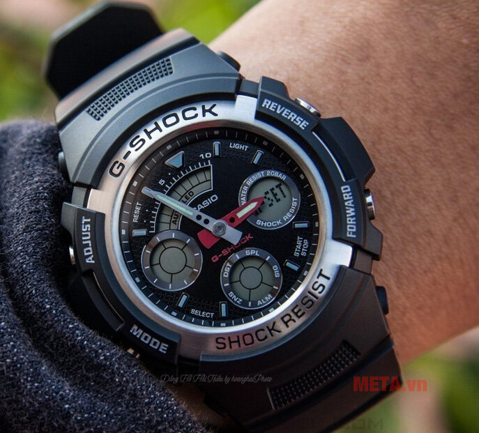 Đồng hồ nam G-shock AW-590-1ADR đen Đồng hồ nam G-shock AW-590-1ADR đen