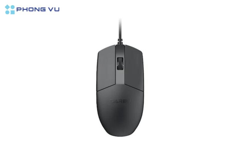 Phím cuộn của chuột DAREU LM103 được làm bằng cao su, giúp người dùng có cảm giác bám tay chắc chắn khi sử dụng