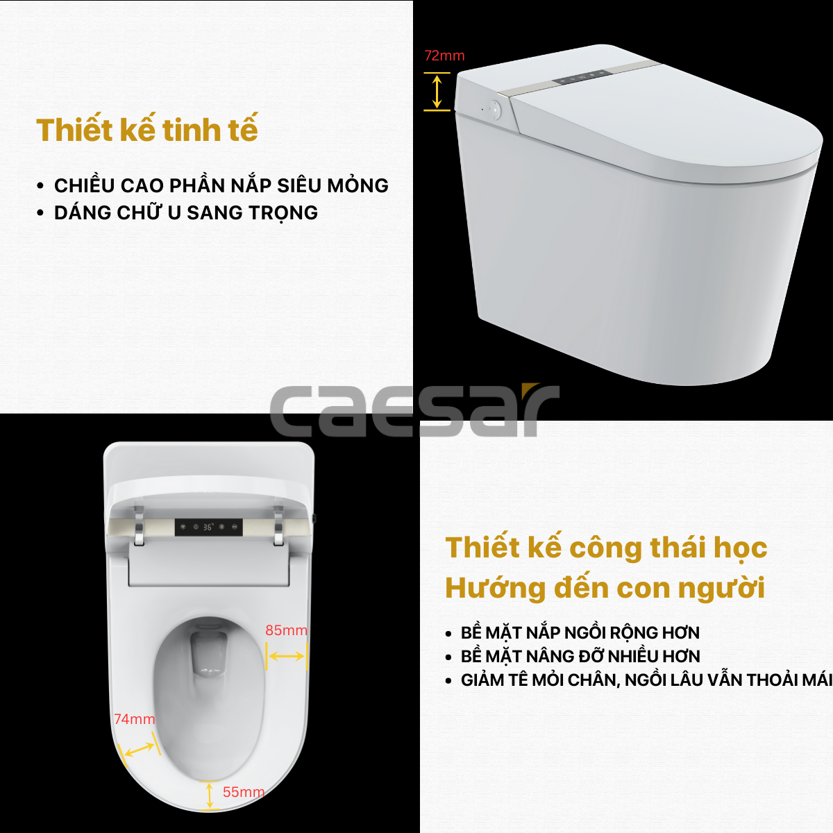 Đặc điểm nổi bật của bồn cầu thông minh Caesar CA1389H