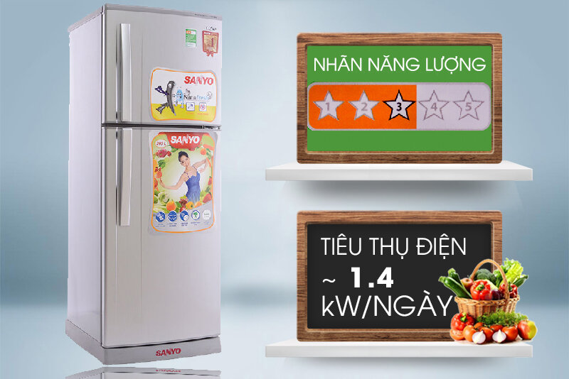 Tủ lạnh Sanyo 186 lít SR-S205PN Tủ lạnh Sanyo 186 lít SR-S205PN