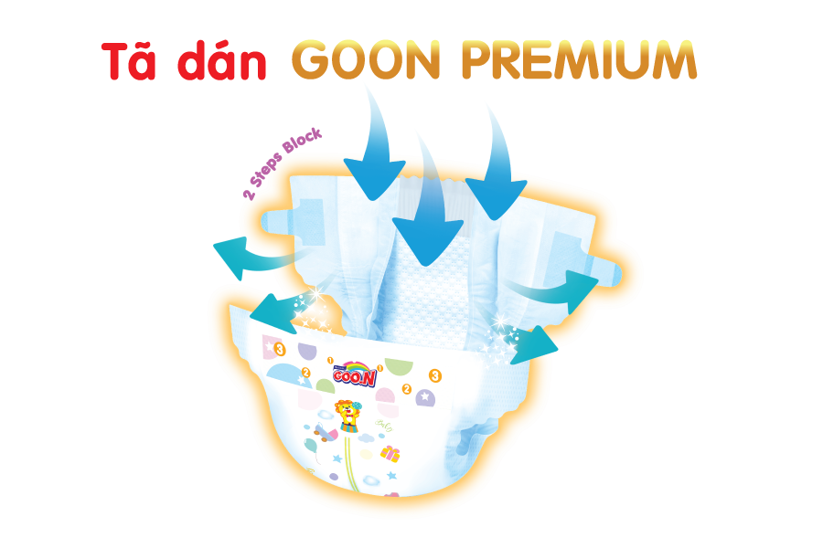  Bỉm - Tã dán Goon Premium size L 50 miếng (cho bé 9-14kg)