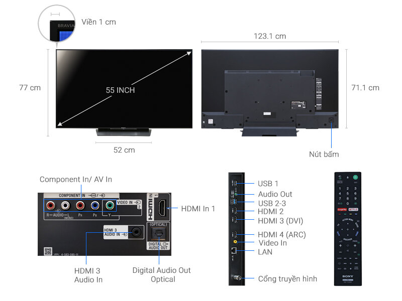 Android Tivi Sony 55 inch KD-55X8500D