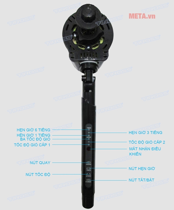Quạt đứng có điều khiển từ xa Tiross TS9183 Quạt đứng có điều khiển từ xa Tiross TS9183