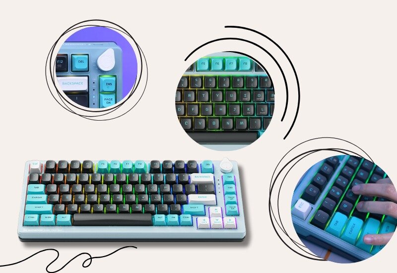 Bàn phím Machenike K600T-B82 White Purple Tri-Mode 1