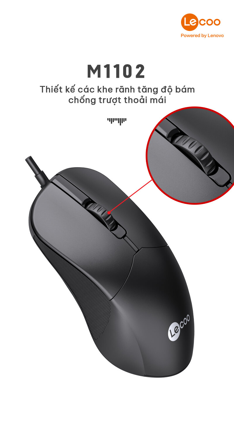 Chuột Lecoo M1102 đen (USB)