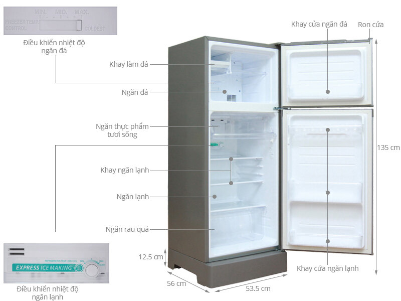 Tủ lạnh Sharp 180 lít SJ-191E-SL