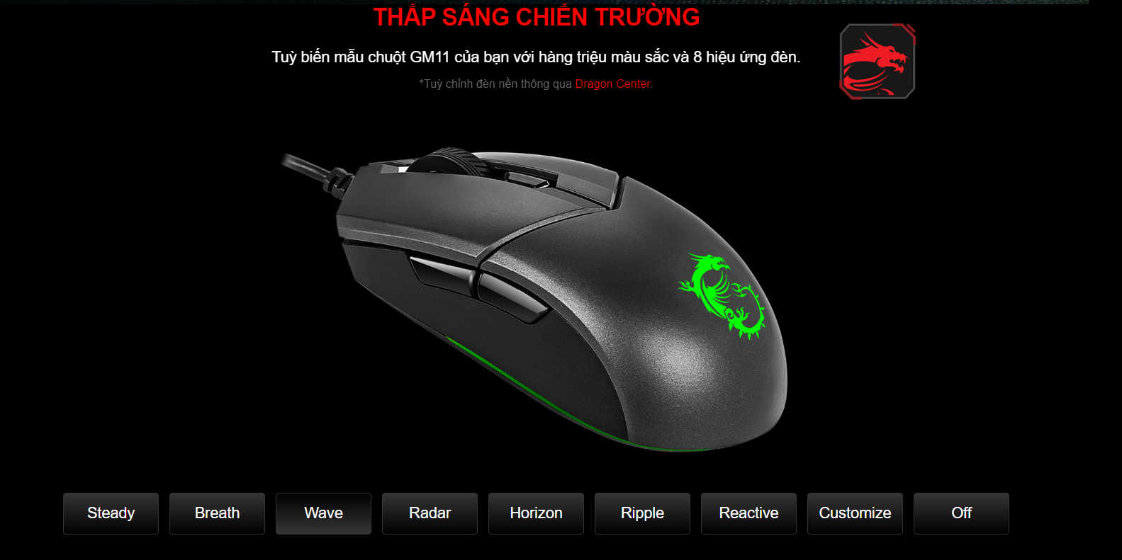 Chuột game MSI Clutch GM11 đen (USB/RGB) 3