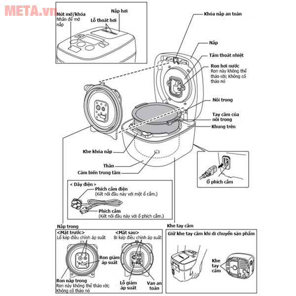 Nồi cơm điện tử cao tần áp suất kép Tiger JPB-G18S - 1.8 lít