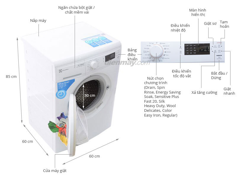 Máy giặt Electrolux EWP85742 7kg Máy giặt Electrolux EWP85742 7kg