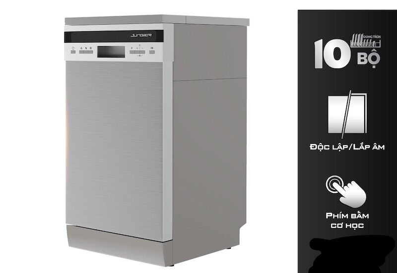 Máy rửa bát độc lập Junger 10 bộ DWJ-450 được tích hợp 8 chương trình rửa