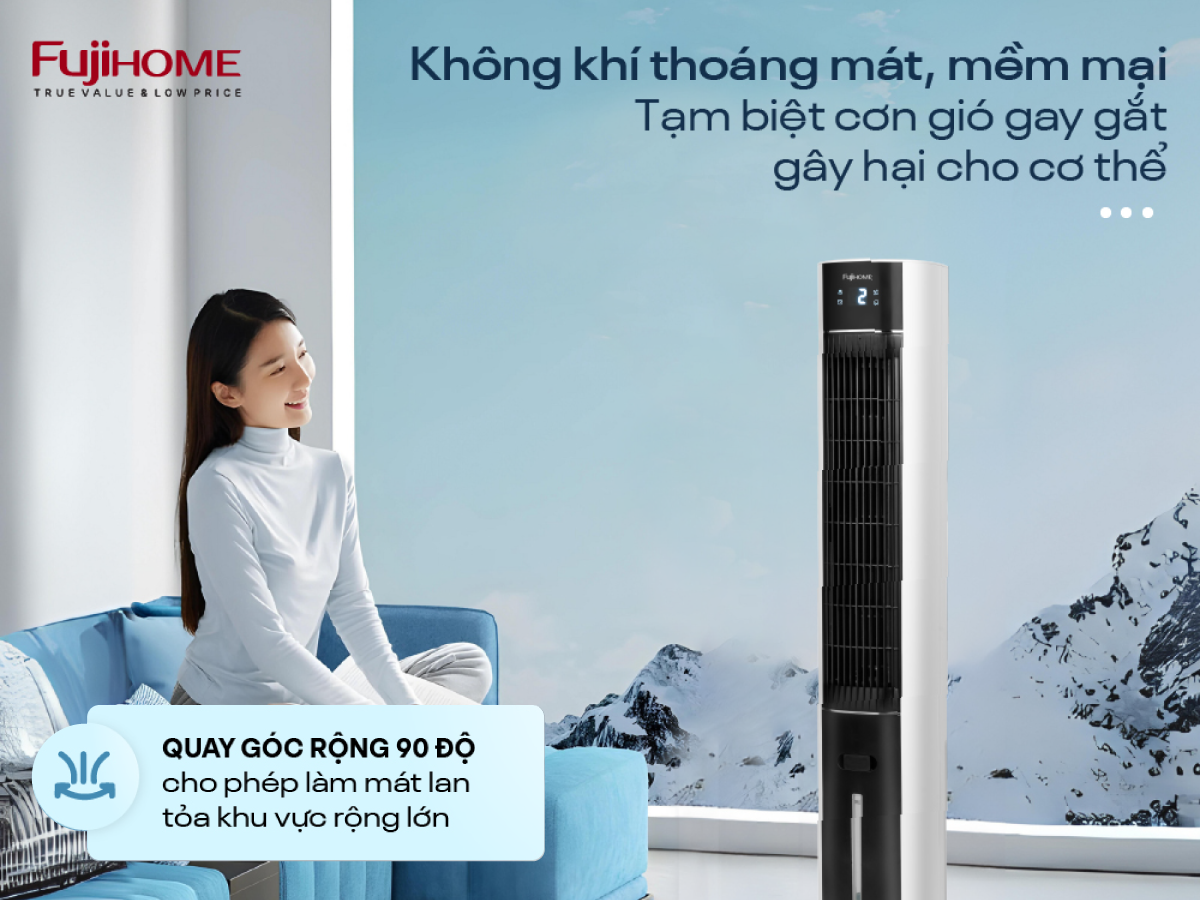 Quạt tháp hơi nước xoay góc 90 độ Quạt tháp hơi nước
