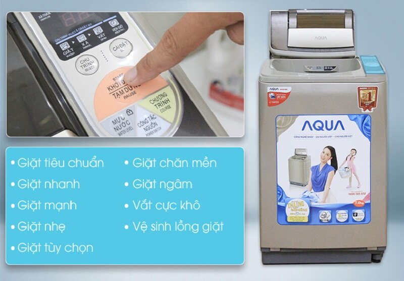 Máy giặt 7 Kg Aqua AQW-U700Z1T lồng đứng