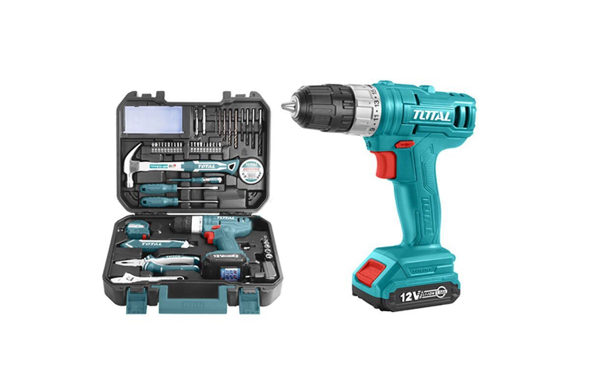 Bộ máy khoan pin 12V 127 chi tiết Total THKTHP11272