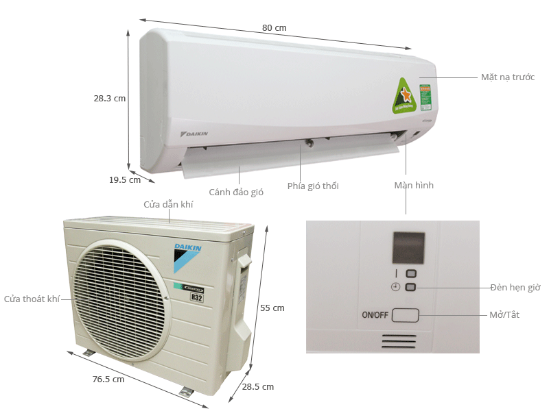 Máy lạnh Daikin 1.5 HP FTKC35NVMV Máy lạnh Daikin 1.5 HP FTKC35NVMV
